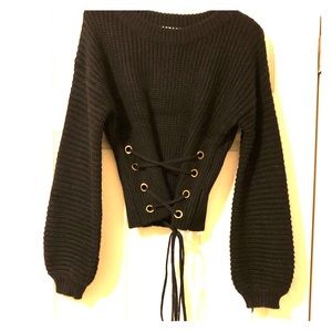 Black corset sweater